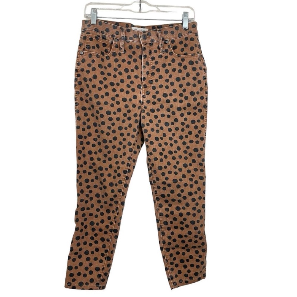 Madewell leopard print crop jeans.